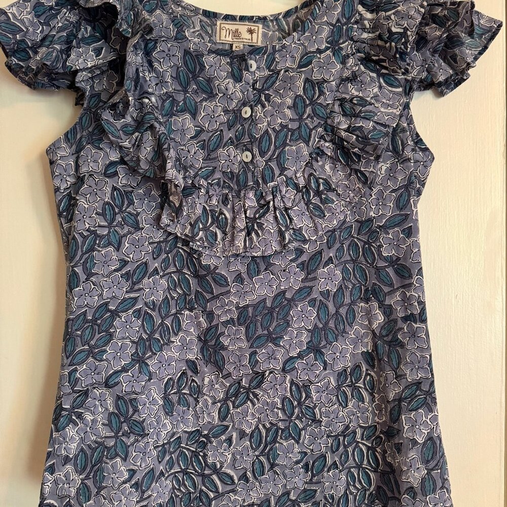 Mille Liv Top in Blue Pansy